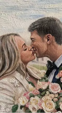 Personalized Anniversary Oil Painting — Custom Landscape Portrait, Pet Portrait Art