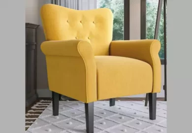 High Wingback Linen Armchair